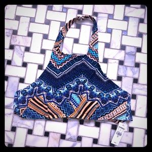 Express Halter Tribal Bathing Suit Top